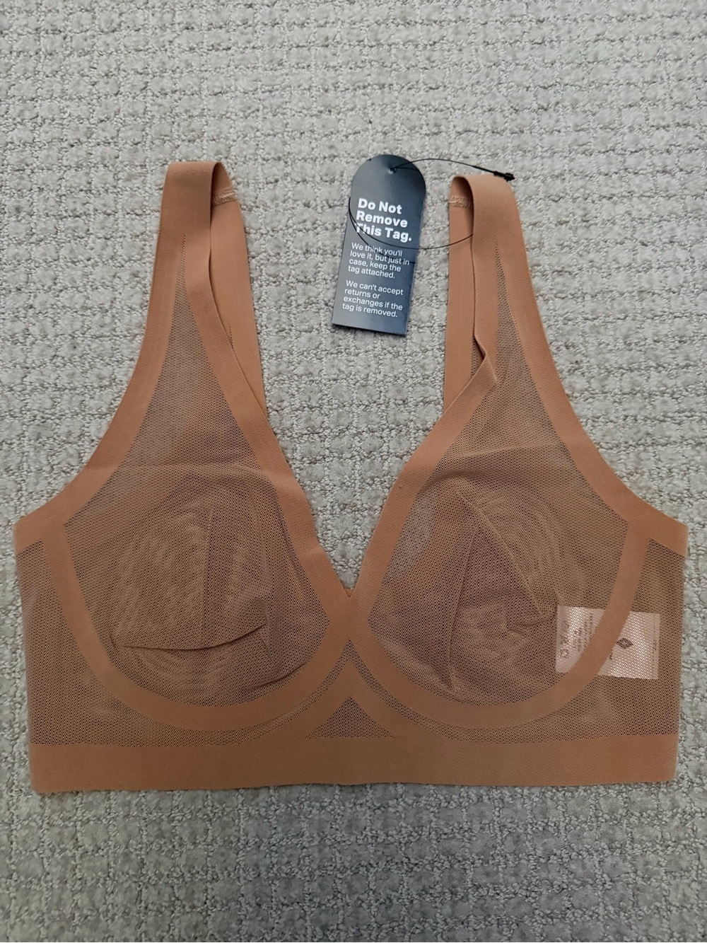 Mesh Wireless Bralette in Tan